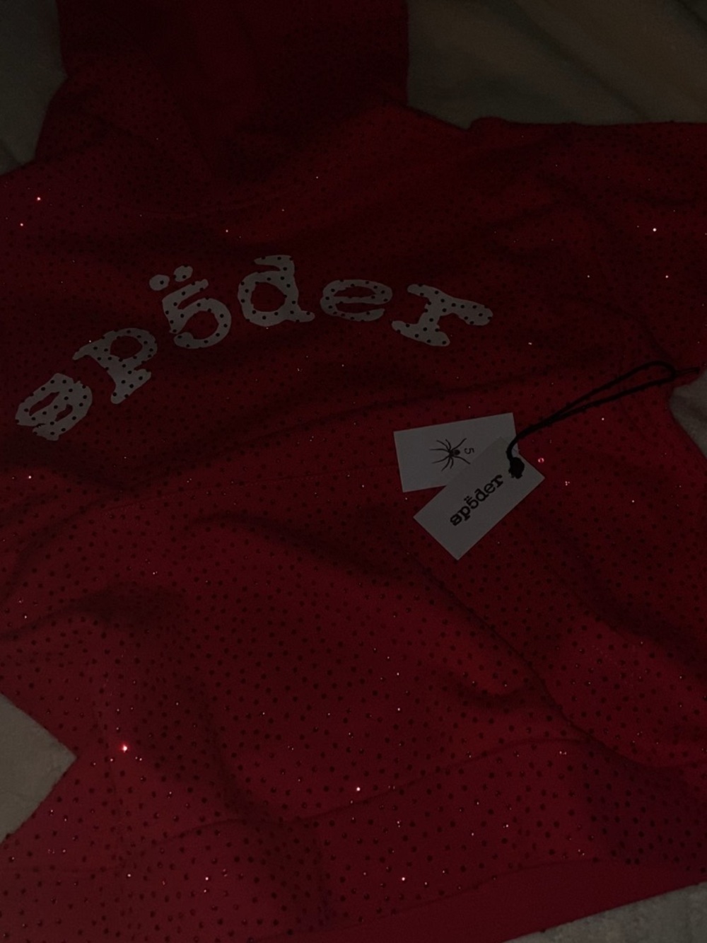 Rhinestone Embellished Hot Pink Hoodie with Logo